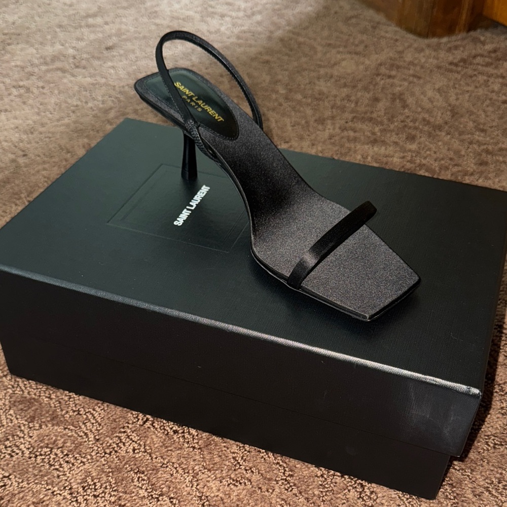 Saint Laurent Black Slingback Heels